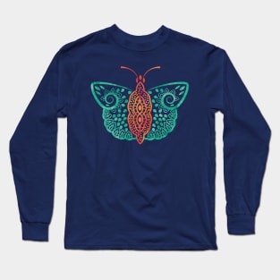 Boho Indy Tattoo Ethnic Butterfly Long Sleeve T-Shirt